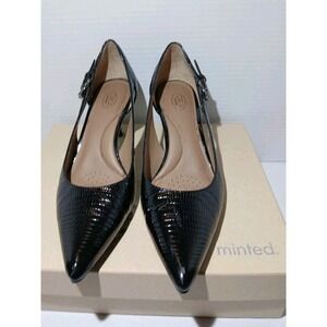 Women's Sling Back-Black 2.5' Thick Stilleto Heels Circa Joansdavid Sz 9 M #1317